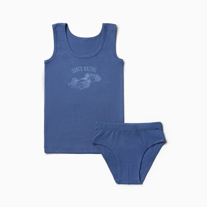 Комплект детский (майка,трусы ), цвет индиго 128 см