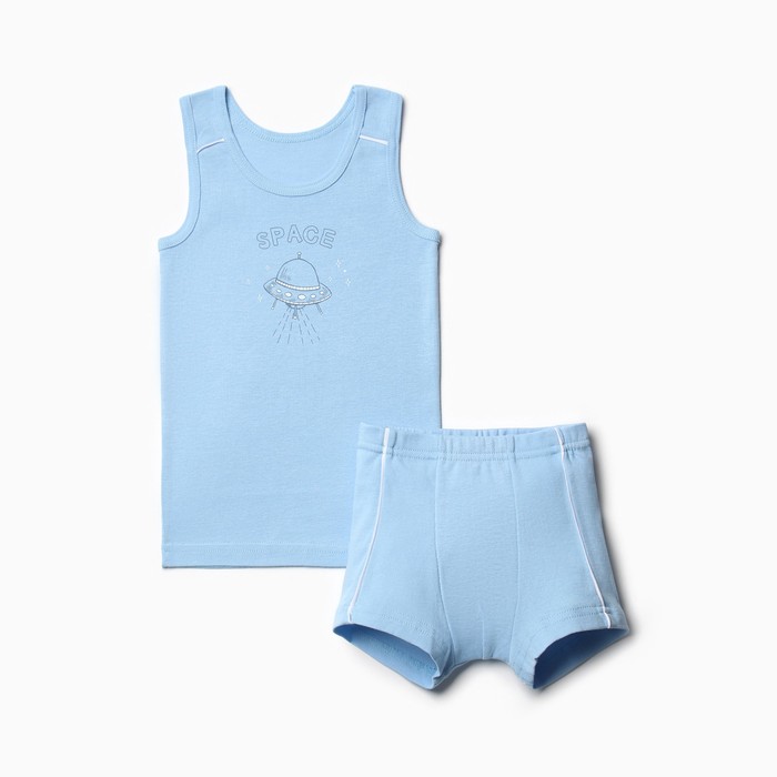 Комплект детский (майка,трусы), цвет светло-голубой, рост 116 см