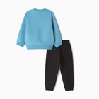 Комплект детский (свитшот,брюки), цвет чёрный/светло-синий, рост 86 см - Фото 2