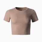 Футболка женская укороченная, цвет коричневый, размер 46 (L) - Фото 5