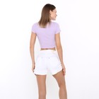 Футболка женская укороченная, цвет лаванда, размер 42 (S) - фото 43875950