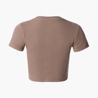 Футболка женская укороченная, цвет коричневый, размер 42 (S) - фото 42017235