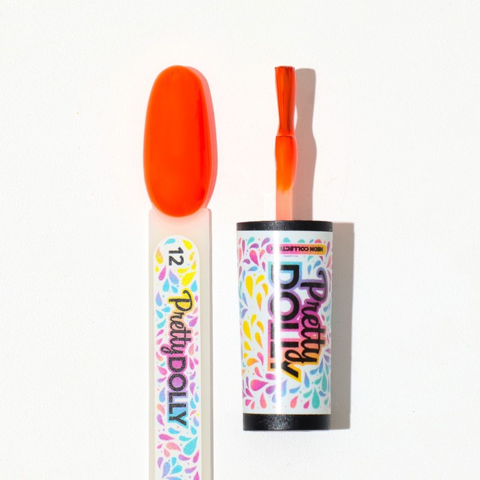 Гель лак ADRICOCO неоновый оранжевый Pretty dolly №12, 8 мл 37676