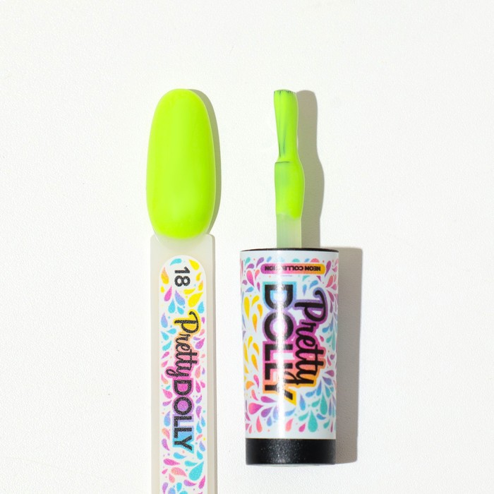 Гель лак ADRICOCO неоновый лаймовый Pretty dolly №18, 8 мл 37682