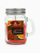 Ароматическая свеча новогодняя в банке «Пряности», корица, 7×8.5×5 см - Фото 4