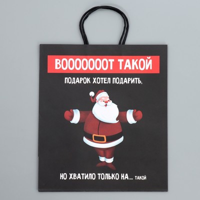 Пакет подарочный новогодний крафтовый «Тебе», 28×32×15 см
