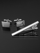 Набор мужской «Запонки + Зажим для галстука» классика, цвет серебро - фото 60928104