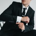 Запонки медные «Квадрат» классический, чёрные в серебре - Фото 3