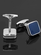 Запонки медные «Квадрат» классический, синие в серебре - Фото 6