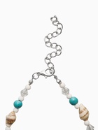 Браслет на ногу QF «Морская звезда», бело-голубой в серебре, 23.5 см + удлинитель 4.5 см 9604007