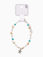 Браслет на ногу QF «Морская звезда», бело-голубой в серебре, 23.5 см + удлинитель 4.5 см 9604007