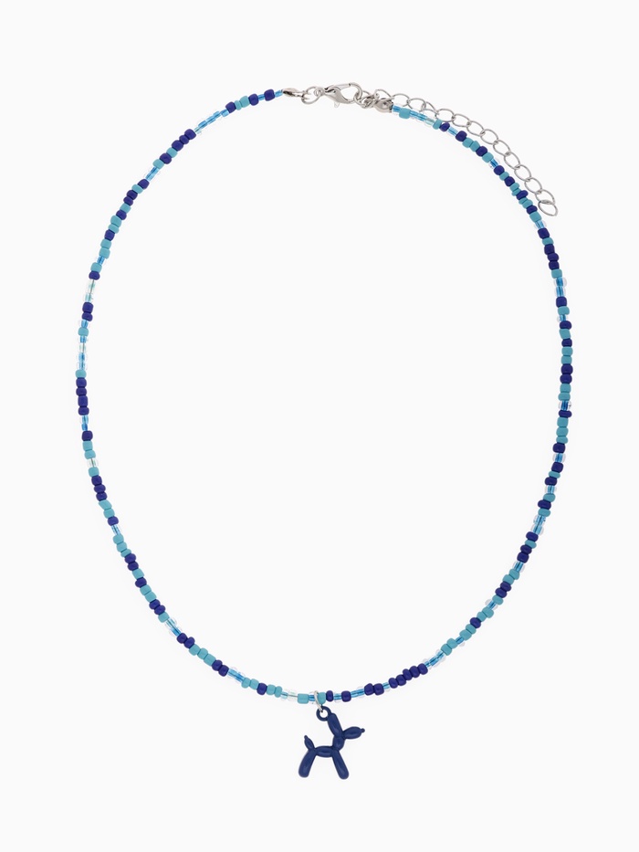 Кулон «Собачка» из воздушных шаров, бисер, цвет синий, 41 см - Фото 1