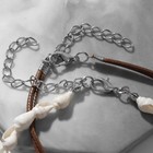 Браслеты на ногу «Ракушки», цвет бело-коричневый в серебре - Фото 2