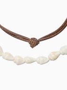 Браслеты на ногу «Ракушки», набор 2 шт. L=28 см, белые, коричневый в серебре - Фото 4