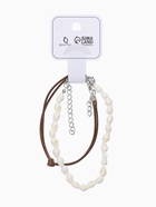 Браслеты на ногу «Ракушки», набор 2 шт. L=28 см, белые, коричневый в серебре - Фото 8