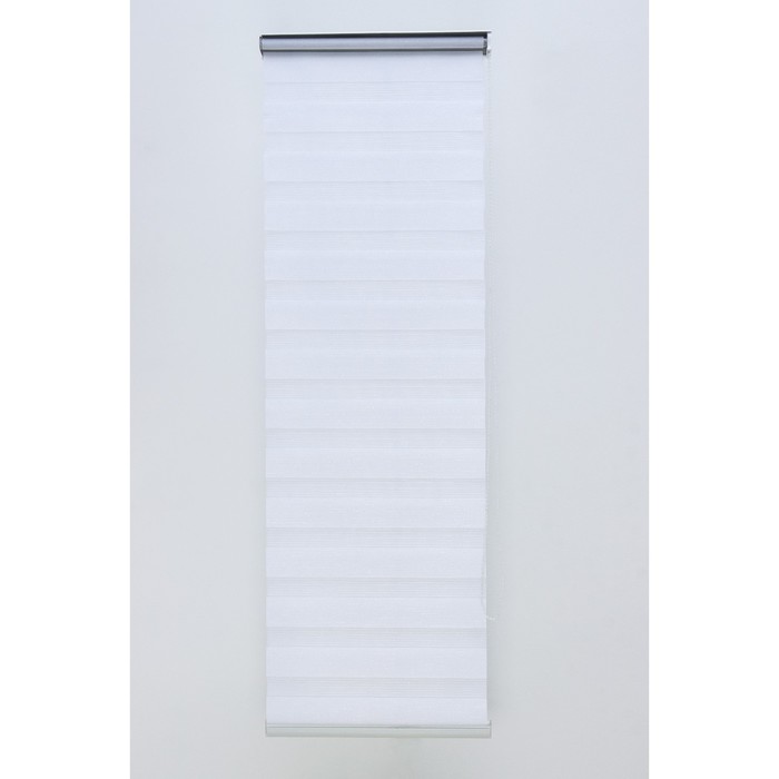Штора рулонная «День-ночь» с люрексом, 90×180 см (с учётом креплений 3,5 см), цвет белый