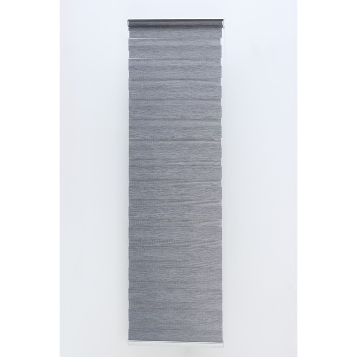 Штора рулонная «День-ночь» под лен, 90×180 см (с учётом креплений 3,5 см), цвет серый