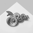 Брошь "Змея" извилистая, цвет серый в серебре - фото 10751528