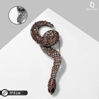 Брошь-кулон «Змея» ползущая, цветная в чернёном серебре - фото 319761372