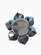 Брошь «Цветок» сказочный, радужно-синяя в серебре - Фото 2