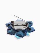 Брошь "Цветок" сказочный, цвет радужно-синий в серебре - фото 809276921