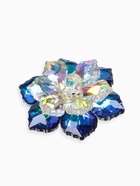 Брошь «Цветок» сказочный, радужно-синяя в серебре - Фото 4