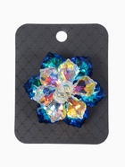 Брошь «Цветок» сказочный, радужно-синяя в серебре - Фото 5