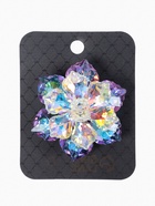 Брошь "Цветок" сказочный, цвет радужно-сиреневый в серебре - фото 809276929