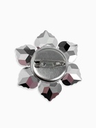 Брошь «Цветок» сказочный, радужно-зелёная в серебре - Фото 2