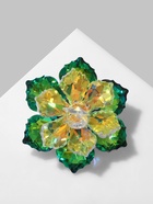 Брошь «Цветок» сказочный, радужно-зелёная в серебре - Фото 6
