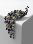 Брошь «Птица» павлин драгоценный, цветная в серебре - Фото 6