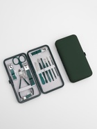 Набор маникюрный, 12 предметов, в футляре, цвет изумрудный - Фото 3