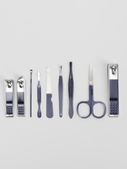 Набор маникюрный, 9 предметов, в футляре, синий - Фото 4