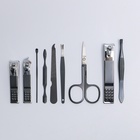 Набор маникюрный, 9 предметов, в футляре, чёрный - Фото 4