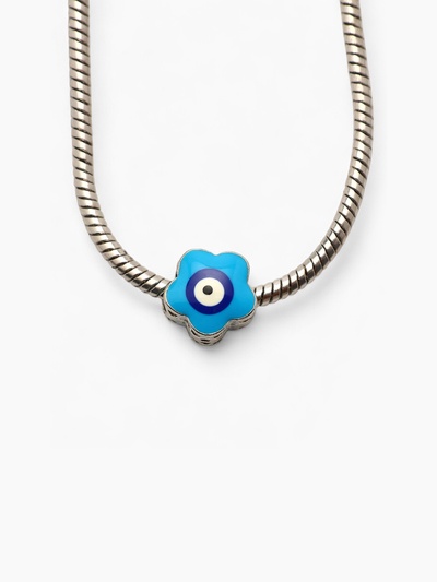 Шарм «Глаз Фатимы» цветок, цветная в серебре