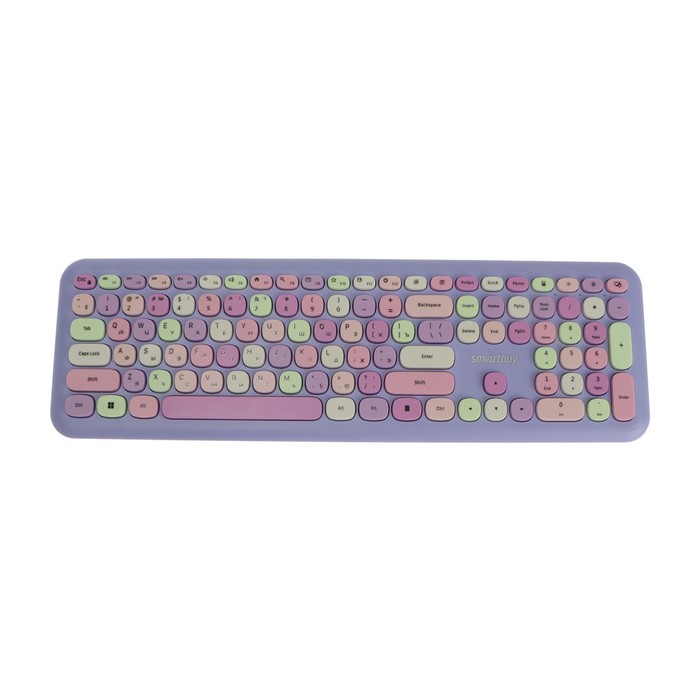 Комплект клавиатура и мышь Smartbuy SBC-666395AG-V,беспровод,мембран,1000 dpi,USB,фиолетовый