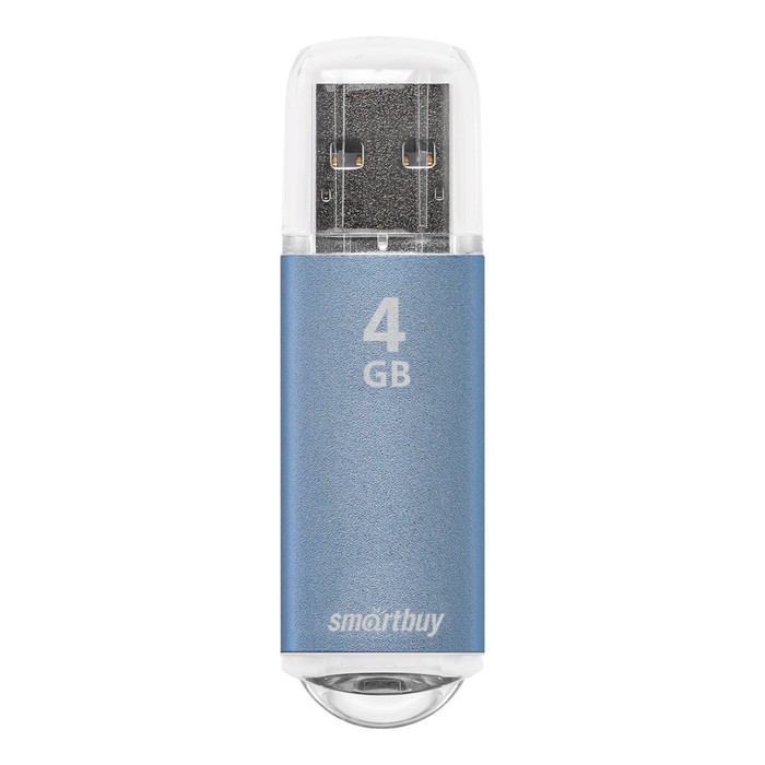 Флешка Smartbuy V-Cut, 4 Гб, USB 2.0, чт до 25 Мб/с, зап до 15 Мб/с, синяя - Фото 1