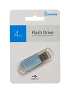 Флешка Smartbuy V-Cut, 4 Гб, USB 2.0, чт до 25 Мб/с, зап до 15 Мб/с, синяя - Фото 4
