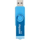 Флешка Smartbuy Twist, 8 Гб, USB 2.0, чт до 25 Мб/с, зап до 15 Мб/с, синяя - Фото 2