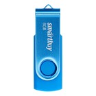 Флешка Smartbuy Twist, 8 Гб, USB 2.0, чт до 25 Мб/с, зап до 15 Мб/с, синяя - Фото 3