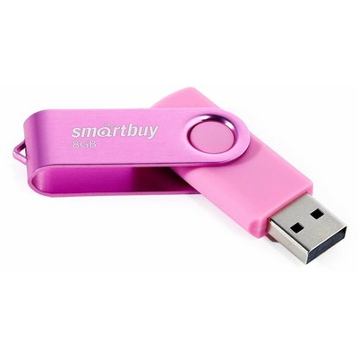 Флешка Smartbuy Twist, 8 Гб, USB 2.0, чтение до 25 Мб/с, запись до 15 Мб/с, розовая