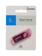 Флешка Smartbuy Twist, 8 Гб, USB 2.0, чт до 25 Мб/с, зап до 15 Мб/с, розовая - Фото 6