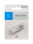 Флешка Smartbuy V-Cut, 8 Гб, USB 2.0, чт до 25 Мб/с, зап до 15 Мб/с, серая - фото 23557198