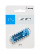 Флешка Smartbuy Twist, 16 ГБ, USB 2.0, чтение до 25 Мб/с, запись до 15 Мб/с, синяя  (артикул 9864176)  большой выбор товаров оптом и в розницу по низким ценам с доставкой