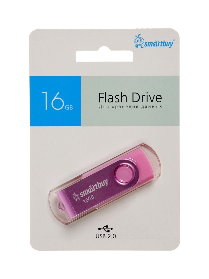 Флешка Smartbuy Twist, 16 Гб, USB 2.0, чт до 25 Мб/с, зап до 15 Мб/с, розовая - фото 51836942 Флешка Smartbuy Twist, 16 Гб, USB 2.0, чт до 25 Мб/с, зап до 15 Мб/с, розовая - фото 51836942