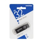 Флешка Smartbuy Twist, 32 Гб, USB 2.0, чт до 25 Мб/с, зап до 15 Мб/с, черная - фото 51315514