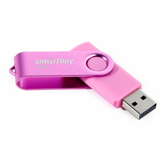 Флешка Smartbuy Twist, 32 Гб, USB 2.0, чтение до 25 Мб/с, запись до 15 Мб/с, розовая - Фото 1