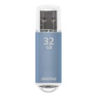 Флешка Smartbuy V-Cut, 32 Гб, USB 2.0, чт до 25 Мб/с, зап до 15 Мб/с, синяя - фото 10079694