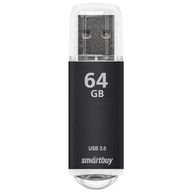 Флешка Smartbuy V-Cut, 64 Гб, USB 3.0, чт до 75 Мб/с, зап до 25 Мб/с, черная 9864192