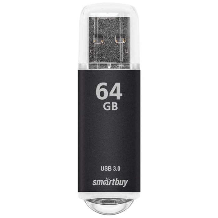 Флешка Smartbuy V-Cut, 64 Гб, USB 3.0, чт до 75 Мб/с, зап до 25 Мб/с, черная - Фото 1